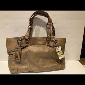 B. Makowsky handbag taupe silver tone accents